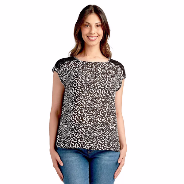 Women's Apt 9 Dolman Sleeve Lace Shoulder Top